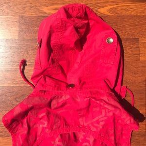 Desigual red dress with detachable hood size 38